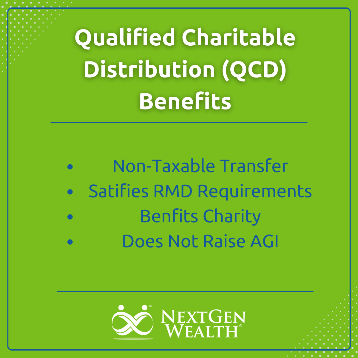 Qualified Charitable Distribution QCD Benefits