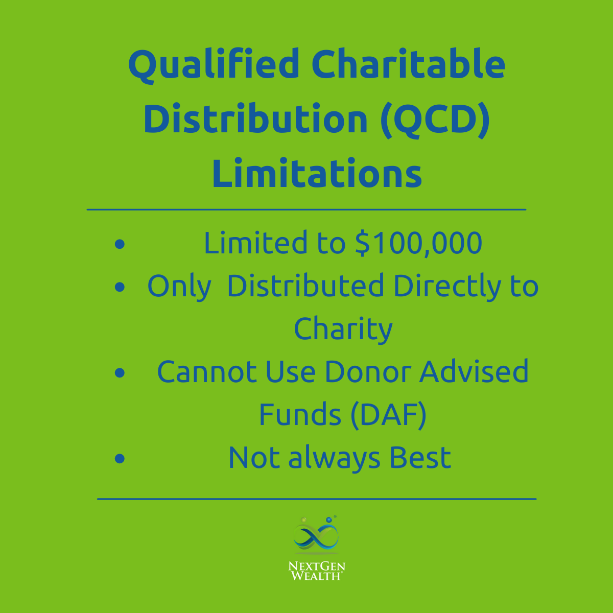 Qualified Charitable Distribution QCD Limitations