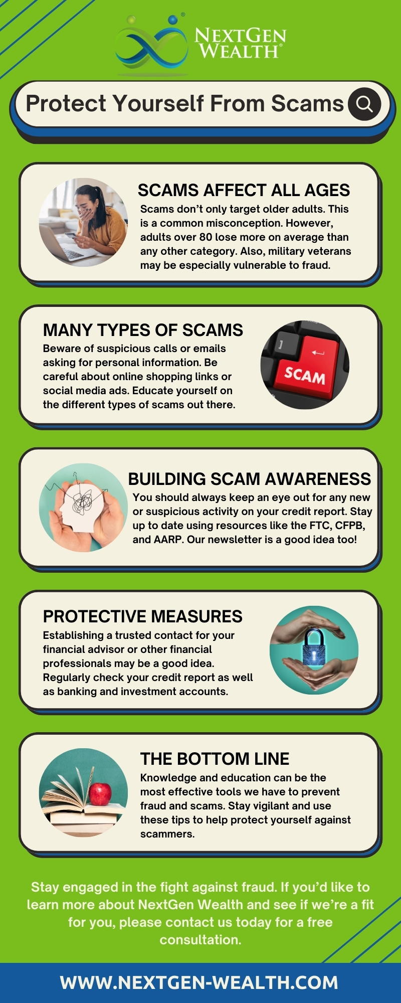 Tips on Avoiding Scams from AARP Infographic