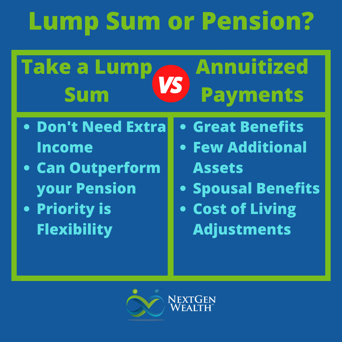 Is it better to take a lump sum or monthly pension?